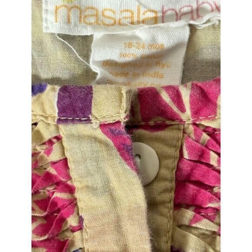 Masala Baby Floral Print Boho Cotton Tunic dress Purple Pink Indian 18-24 mths - Picture 2 of 6